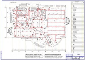 План расположения оборудования АПС на 1 этаже