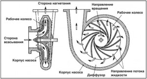 Рис. 9 Конструкция центробежного насоса