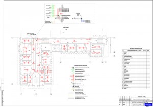 План прокладки сетей пожарной сигнализации на 2 этаже