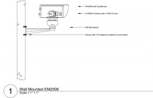 Схема монтажа уличной телекамеры наблюдения