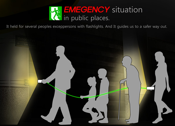 Концепт аварийного фонаря для безопасной эвакуации
