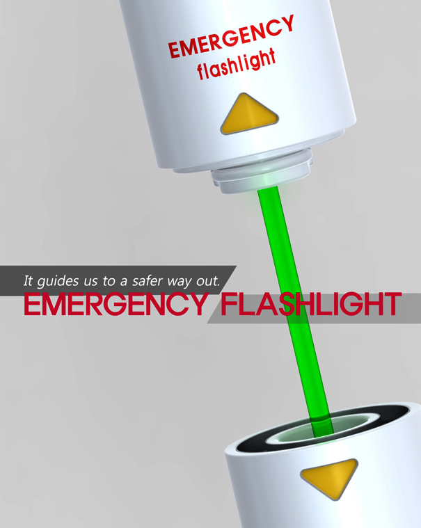 Концепт аварийного фонаря для безопасной эвакуации
