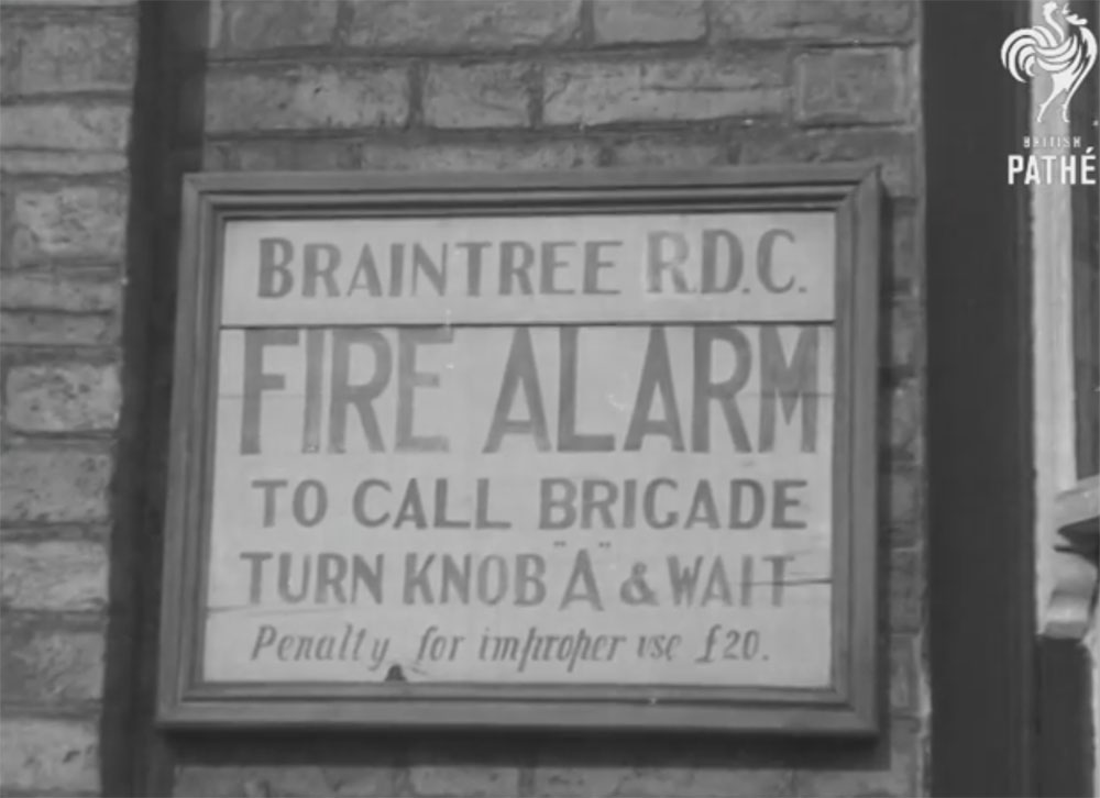 Пневматическая пожарная сигнализация, Великобритания, 1937 год